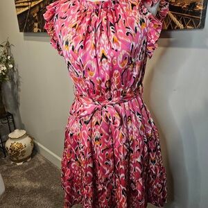 Jodifl Pink and Orange Patterned Dress